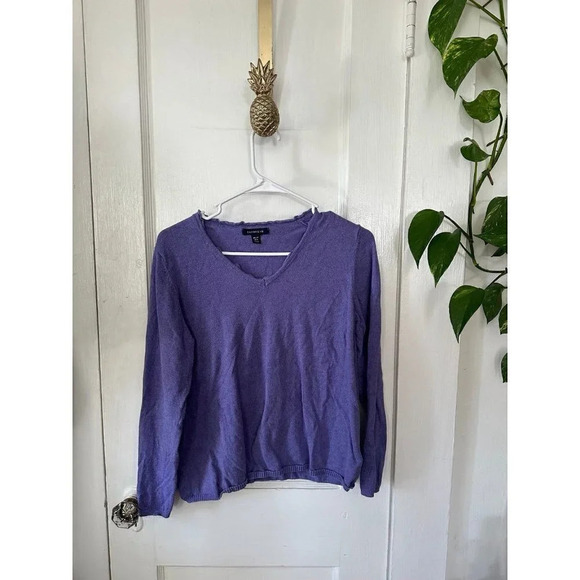 Lands End Women’s size Petite Medium purple top - Picture 1 of 8